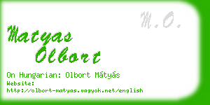 matyas olbort business card