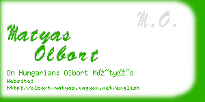 matyas olbort business card